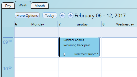 The calendar appointment is automatically updated when the patient replies NO