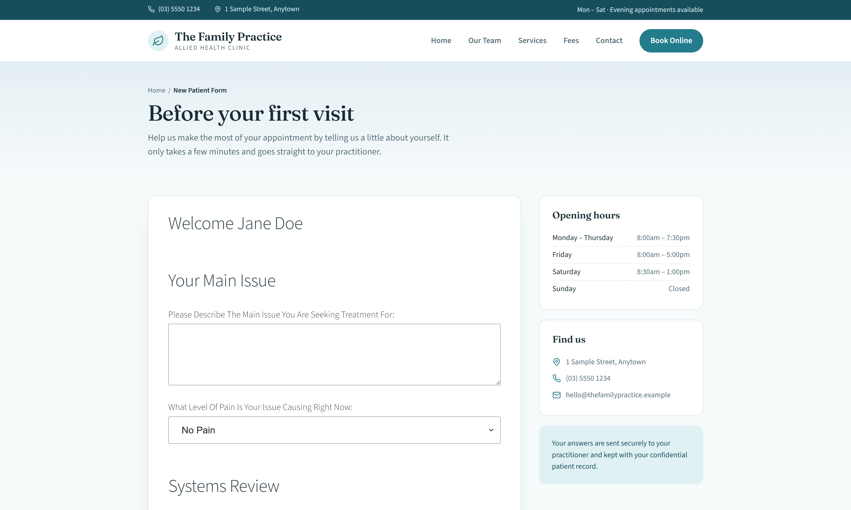 Practice Master Pro online patient intake forms software