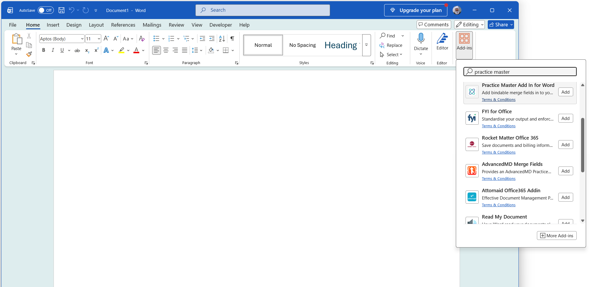 Practice Master Pro document template software
