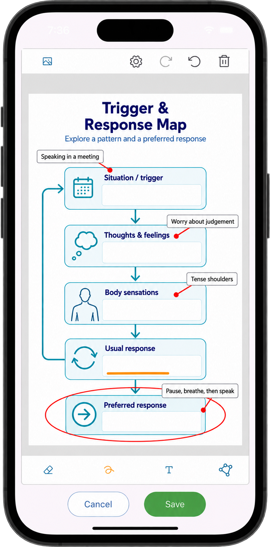 Diagrams tab showing hypnotherapy diagrams in Practice Master Pro patient notes